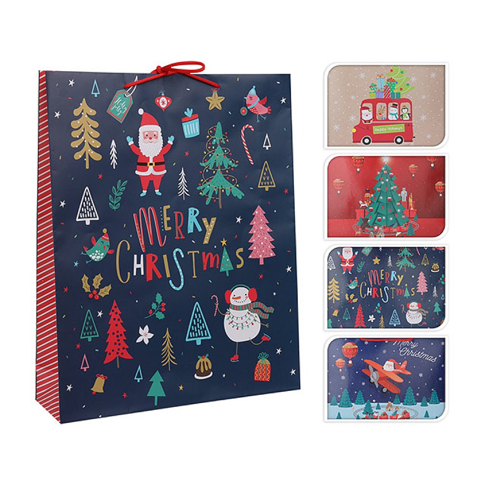 Punga cadou cu tematica de Craciun 33X10XH41cm