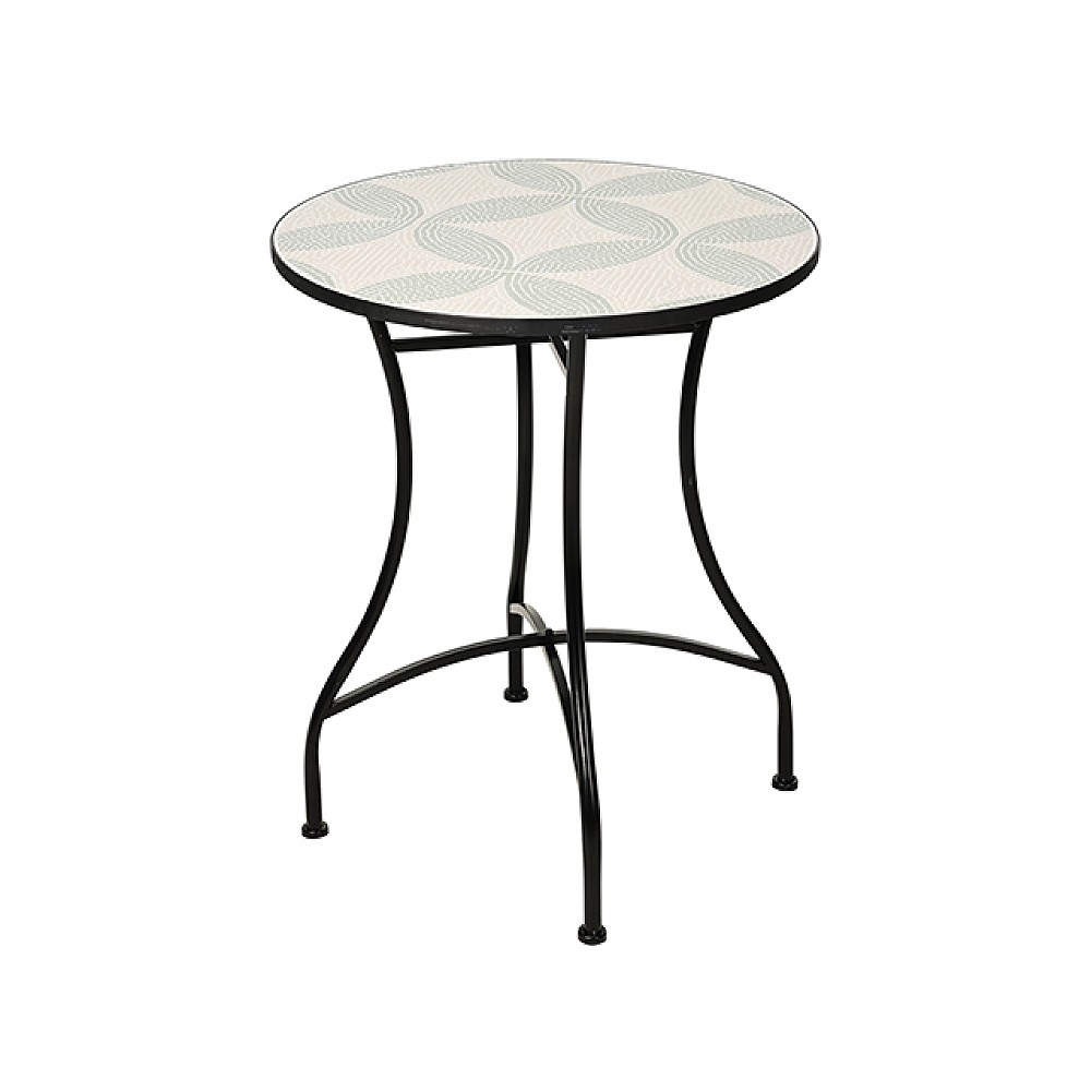 Masa Bistro Mozaic metal H71 cm, blat din piatra D60 cm