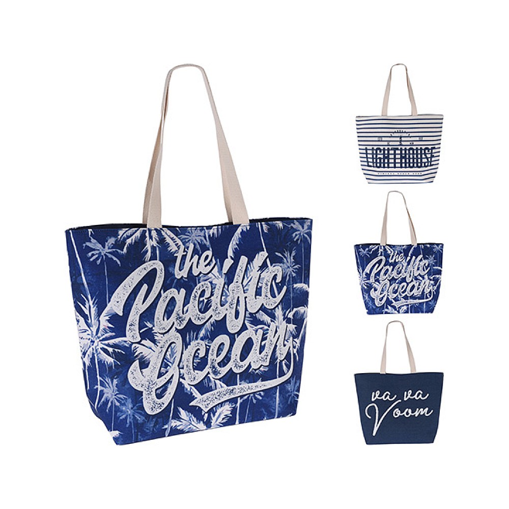 Geanta de plaja 47X15X38 cm, 80% poliester, 20% bumbac