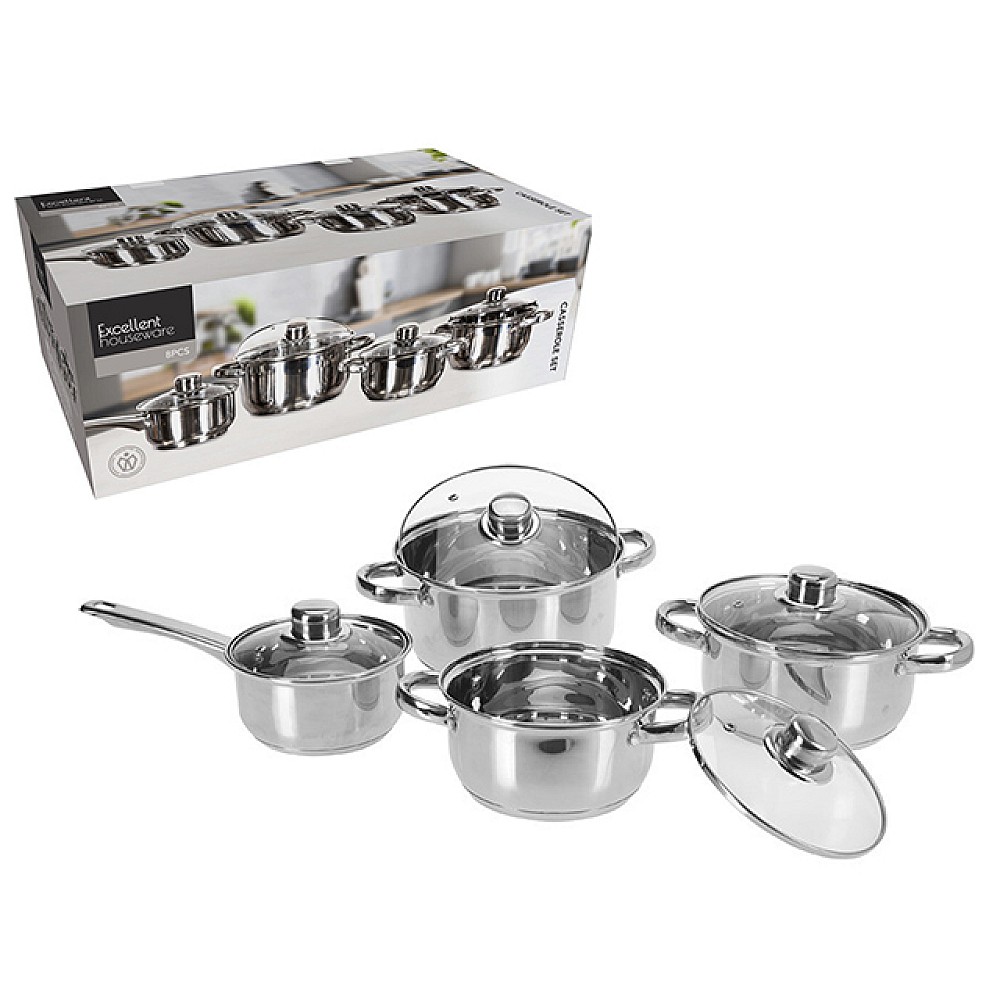 Set cratite cu capa EH 8buc, inox