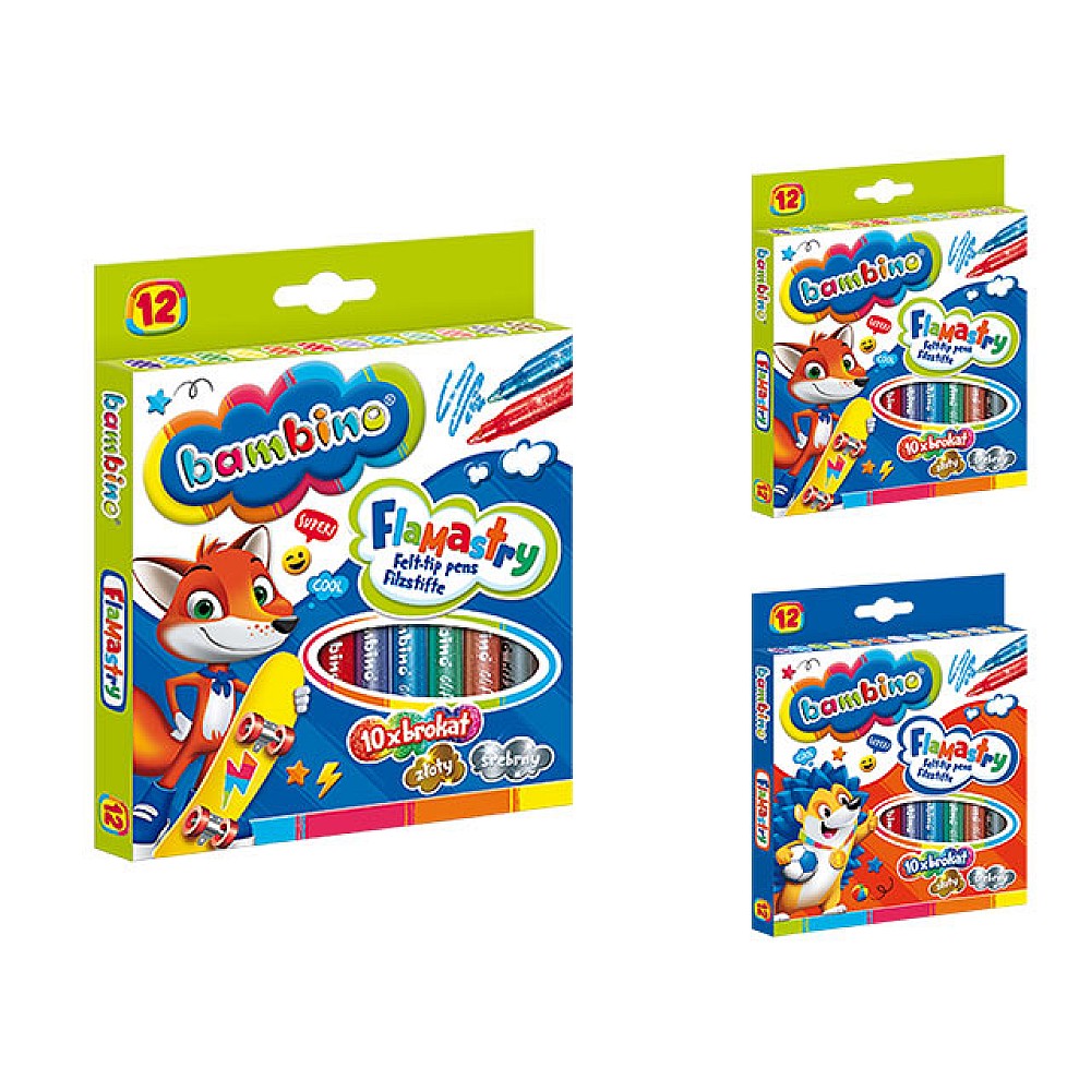 Set carioci 12buc cu glitter Bambino