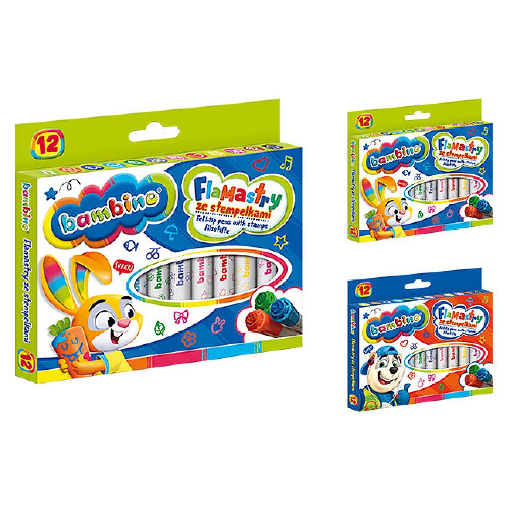 Set carioci 12buc cu stampile Bambino