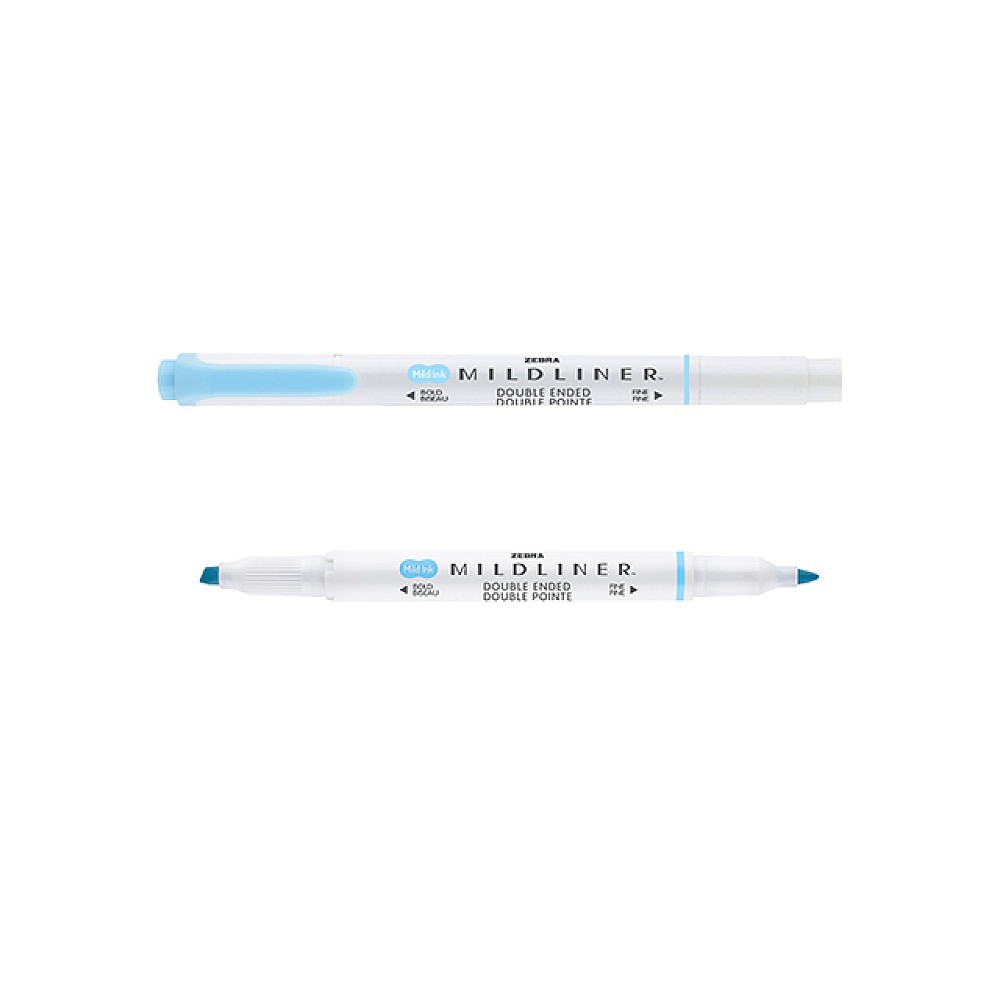 Marker Mildliner fluorescent cu doua fete, albastru deschis