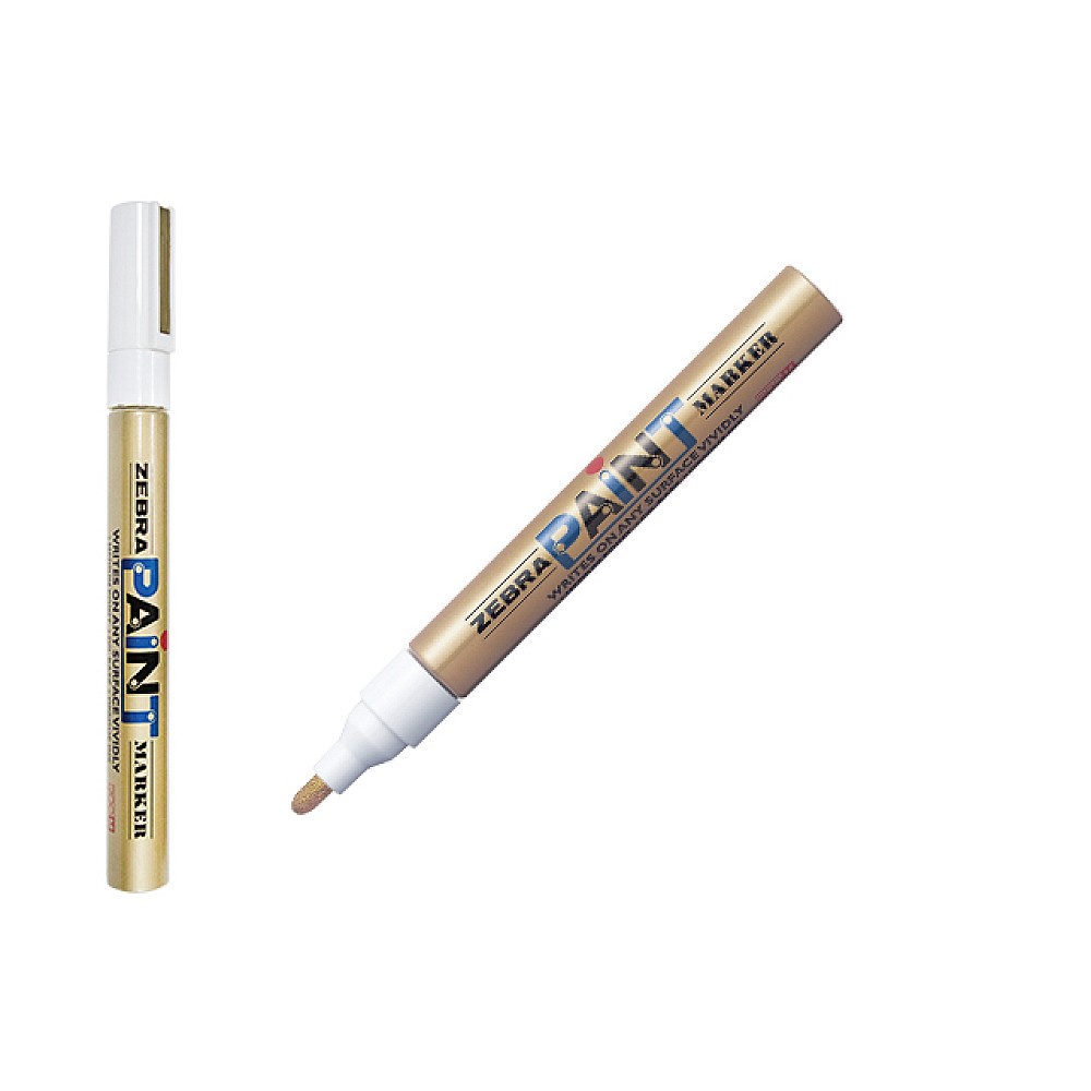 Marker permanent Zebra Paint, auriu, 3 mm