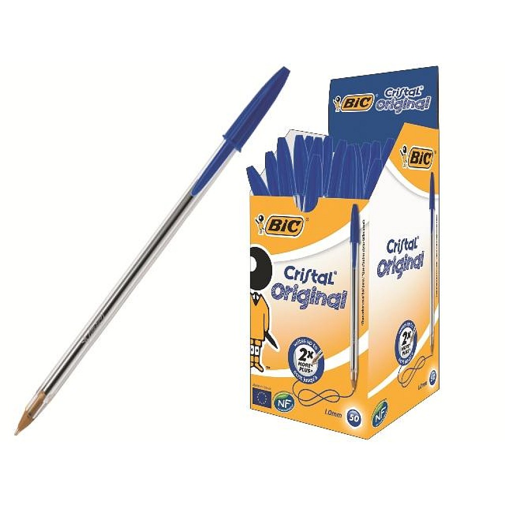 Pix cu bilă BIC Cristal Med (1/50), albastru