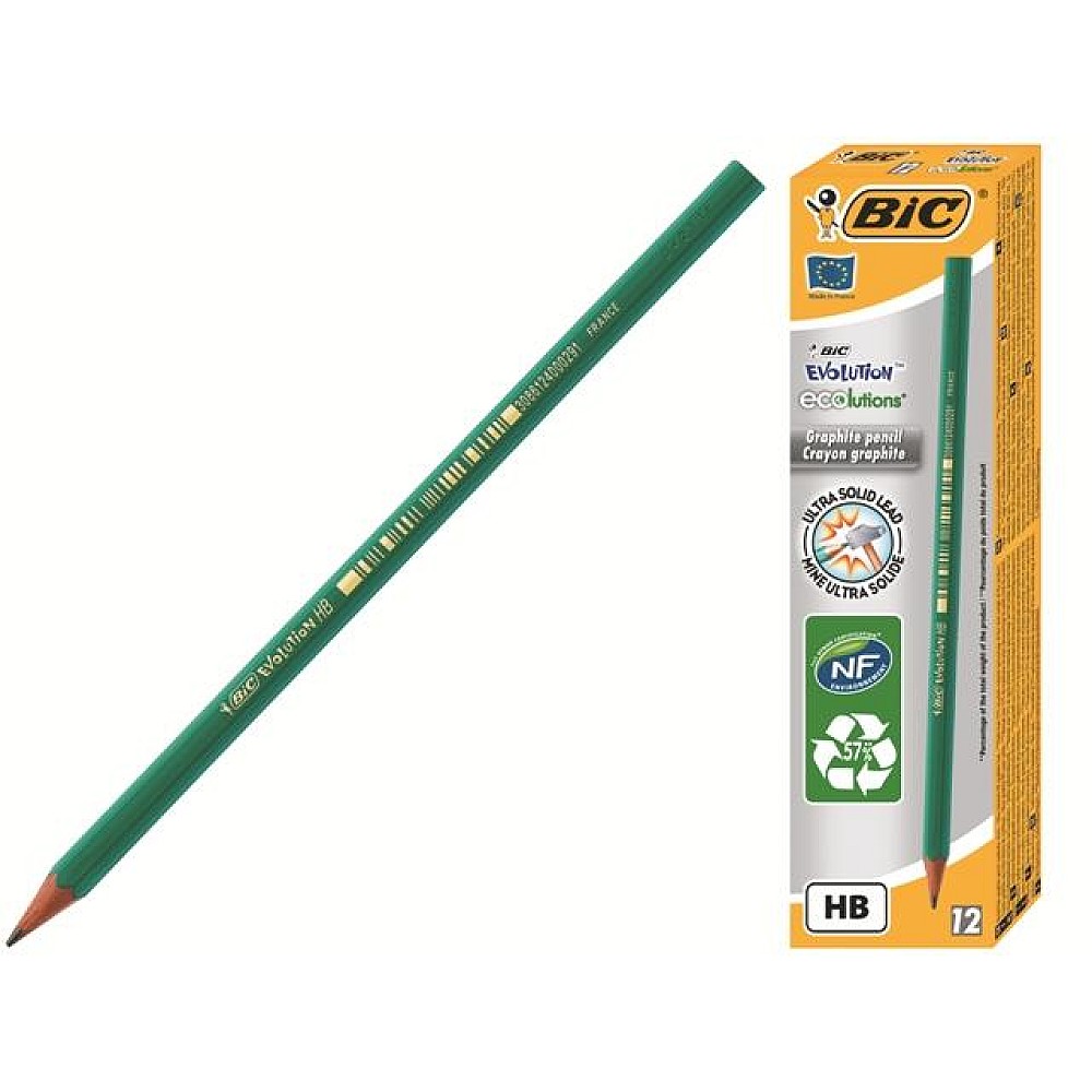 Set creioane simple 12 buc BIC Eco Evolution