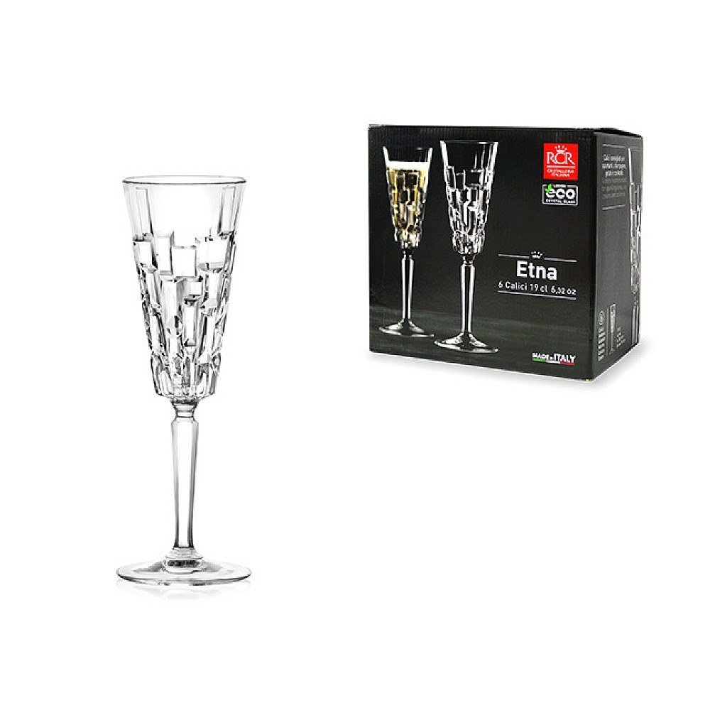 Set 6 pocale pentru sampanie Etna, 190ml