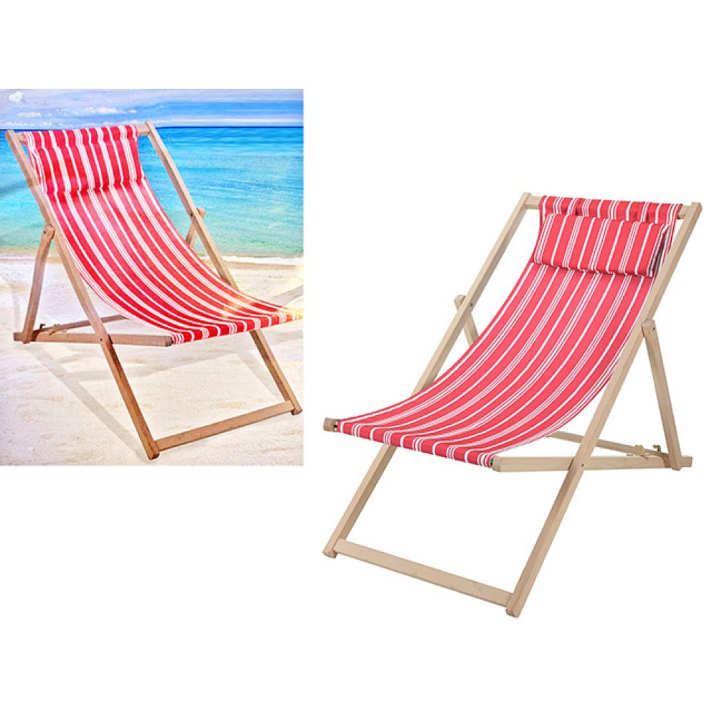 Scaun pliabil ProBeach, 97X56X85 cm, cadru din lemn