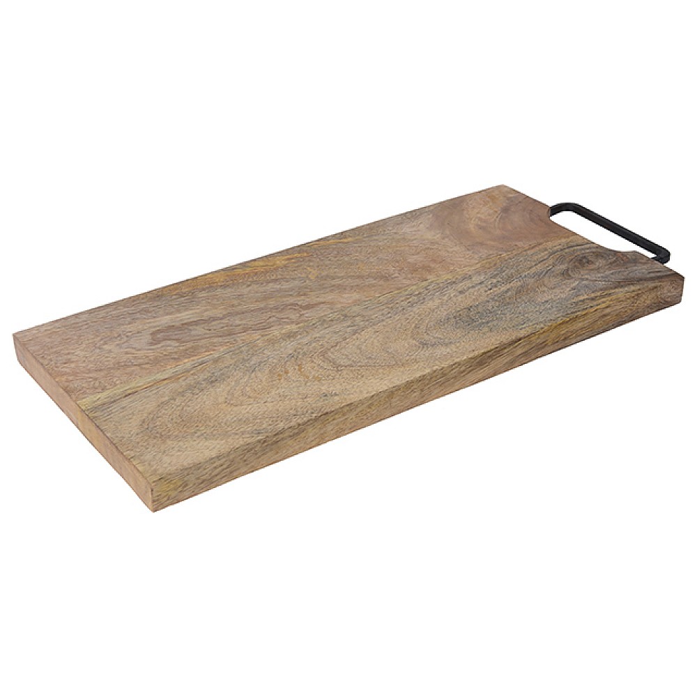 Tocator din lemn mango EH 43X19X2сm, cu maner metalic