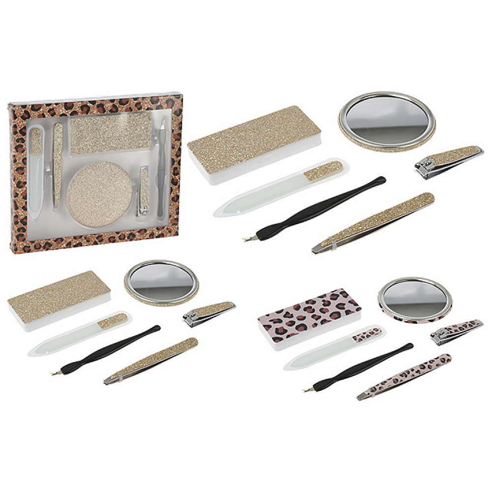 Set pentru manichiura 6 buc in husa, 2 designuri
