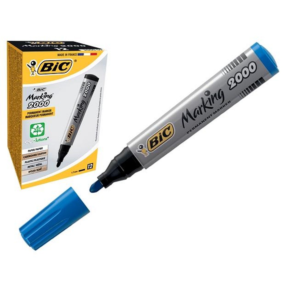 Marker permanent BIC 2000 albastru