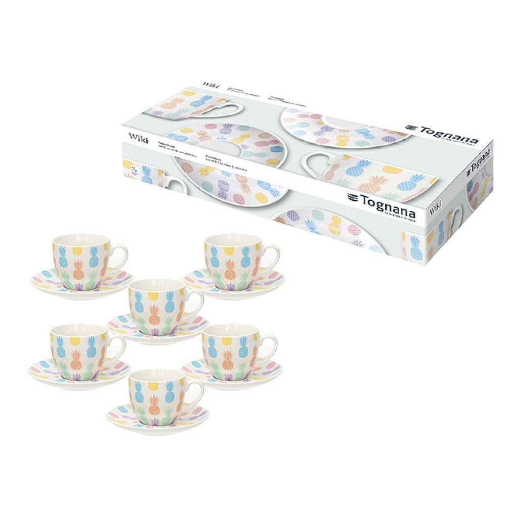 Set 6 căni pentru cafea cu farfurioare Tognana Wiki, portelan