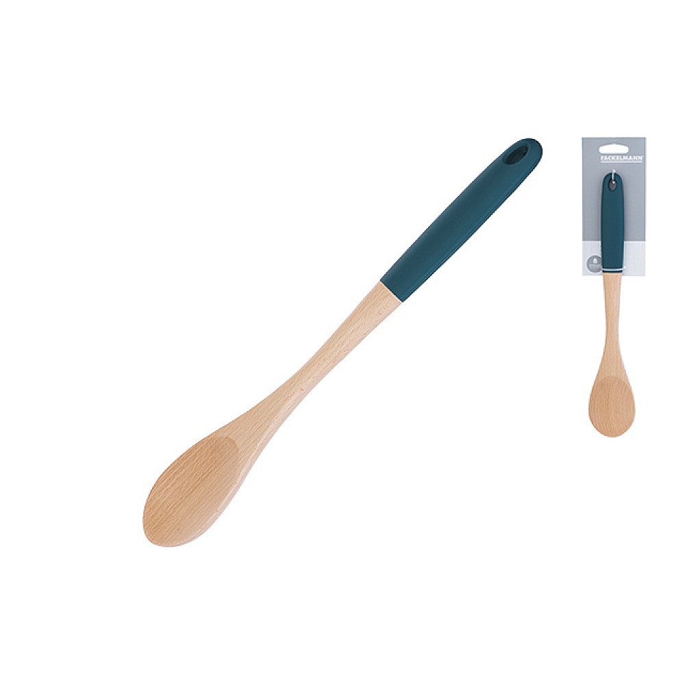 Lingura bucatarie din lemn Elemental 32cm, maner silicon