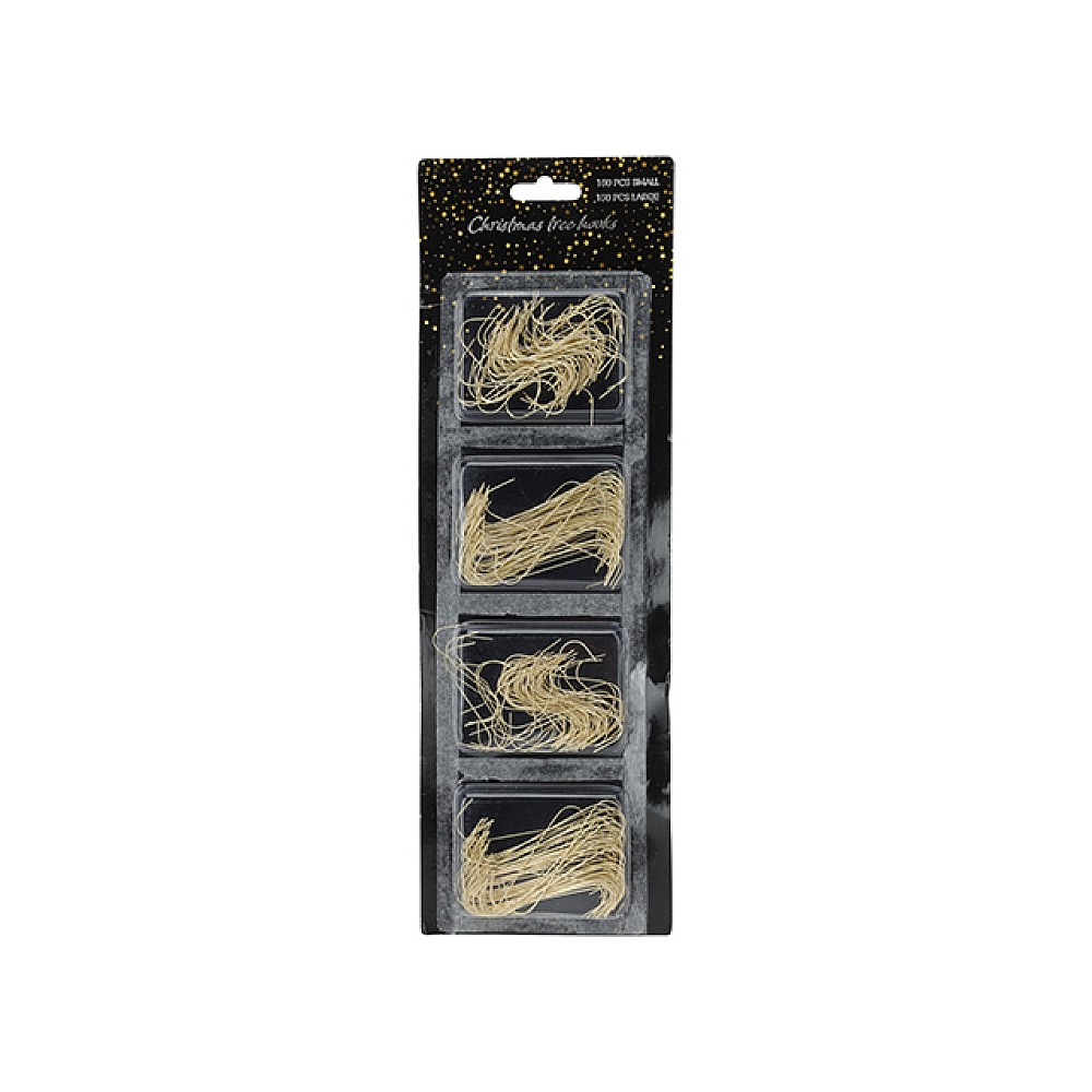 Set carlige pentru decoratiuni 150bucX7cm, aurii