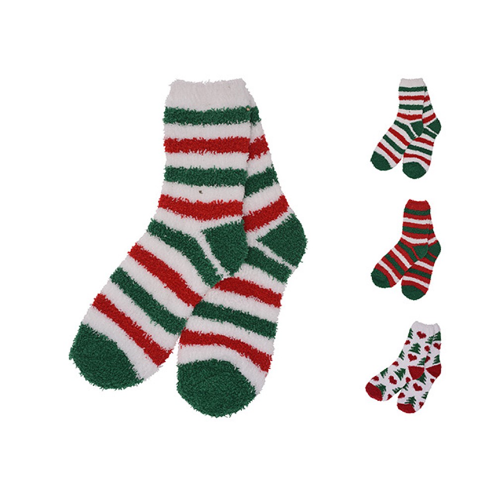 Sosete de Craciun dama, poliester, 3 culori
