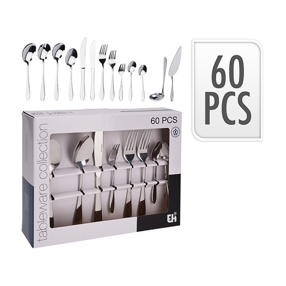 Set tacamuri EH 60buc inox, in cutie