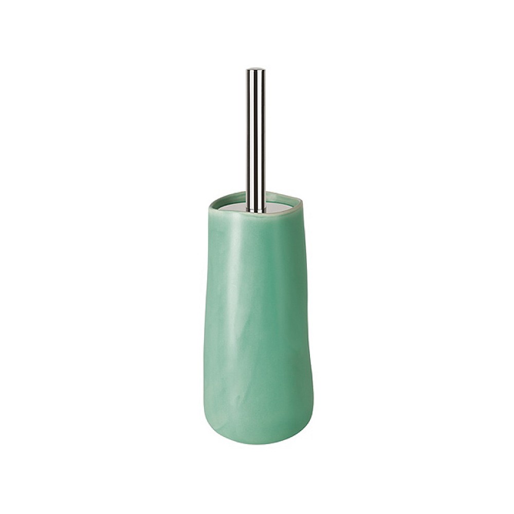 Perie WC cu suport Spirella Sina verde, din ceramică