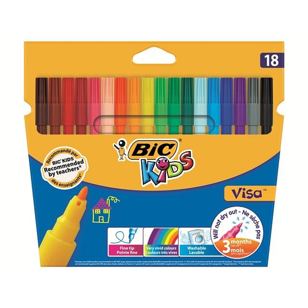 Set de markere lavabile 18 buc BIC Visa