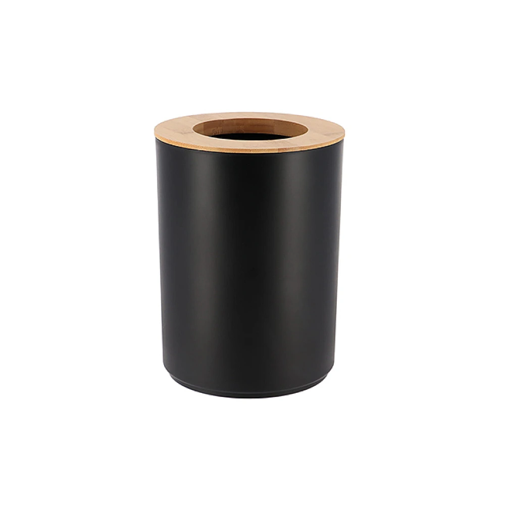 Cos pentru gunoi Kanta 5l, plastic/bambus, neagra