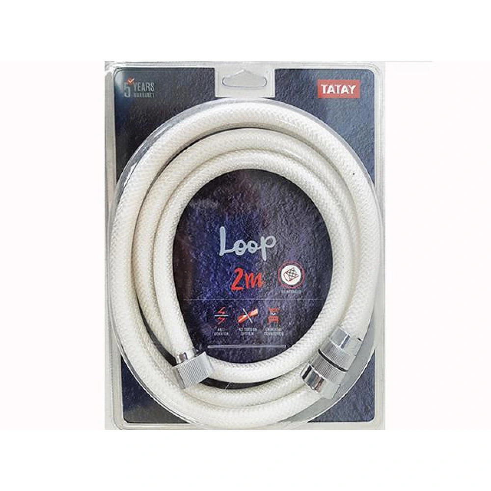 Furtun pentru dus Tatay 2m alb, PVC