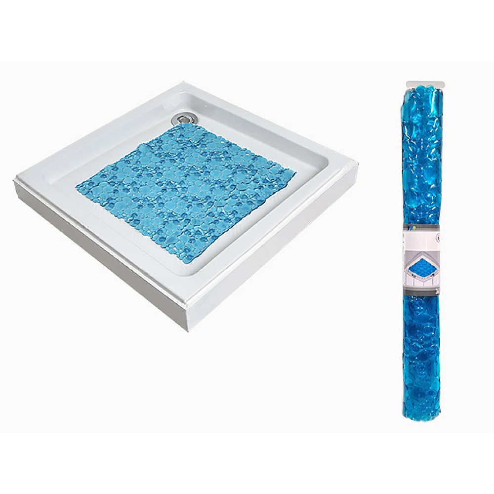 Covoras pentru dus 50X50cm Tendance Bubbles, verde-albastru, PVC