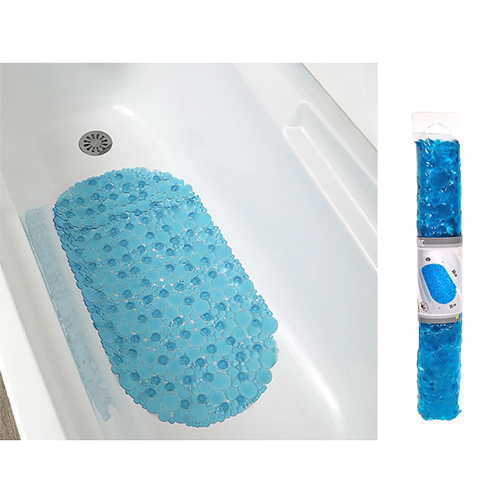 Covoras de baie oval 36X69cm Tendance Bubbles, verde-albastru, PVC