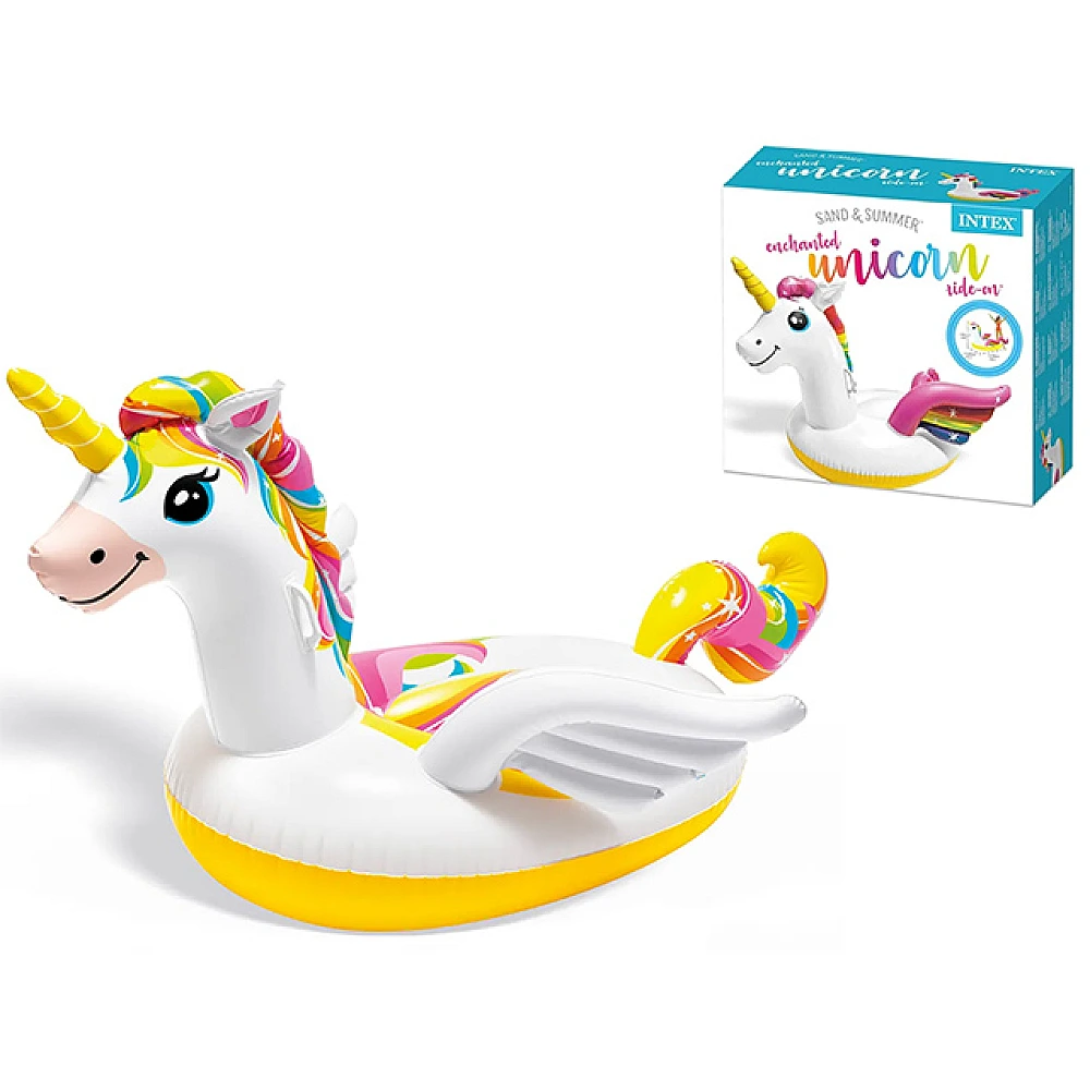 Plută-saltea gonflabilă Unicorn cu mânere, 198x140x97 cm, până la 40 kg, 3+