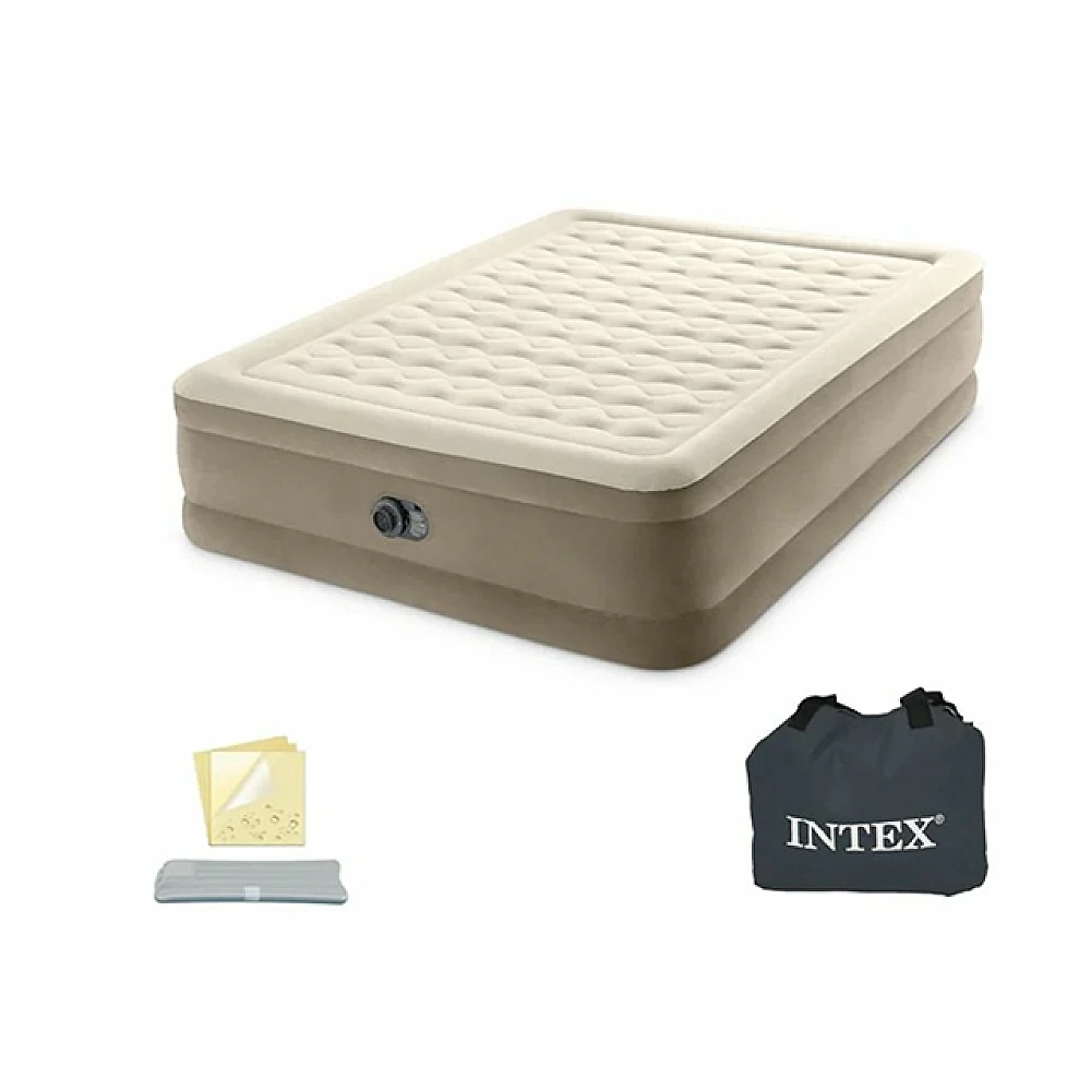 Saltea gonflabila Velur Ultra Plush 152x203x46 cm cu pompă  220V, până la 272 kg 