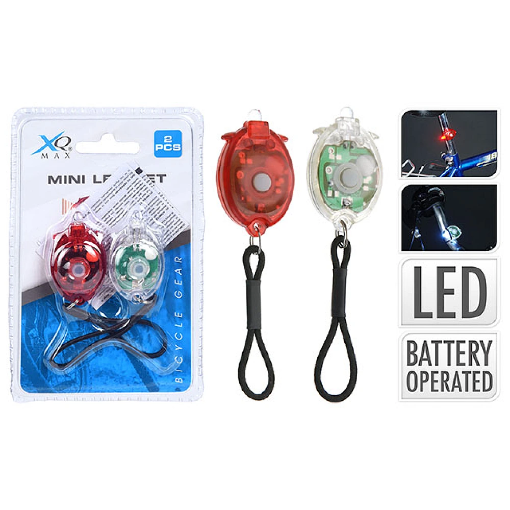 Set lumini bicileta XQMAX 2buc (rosu si alb) miniled