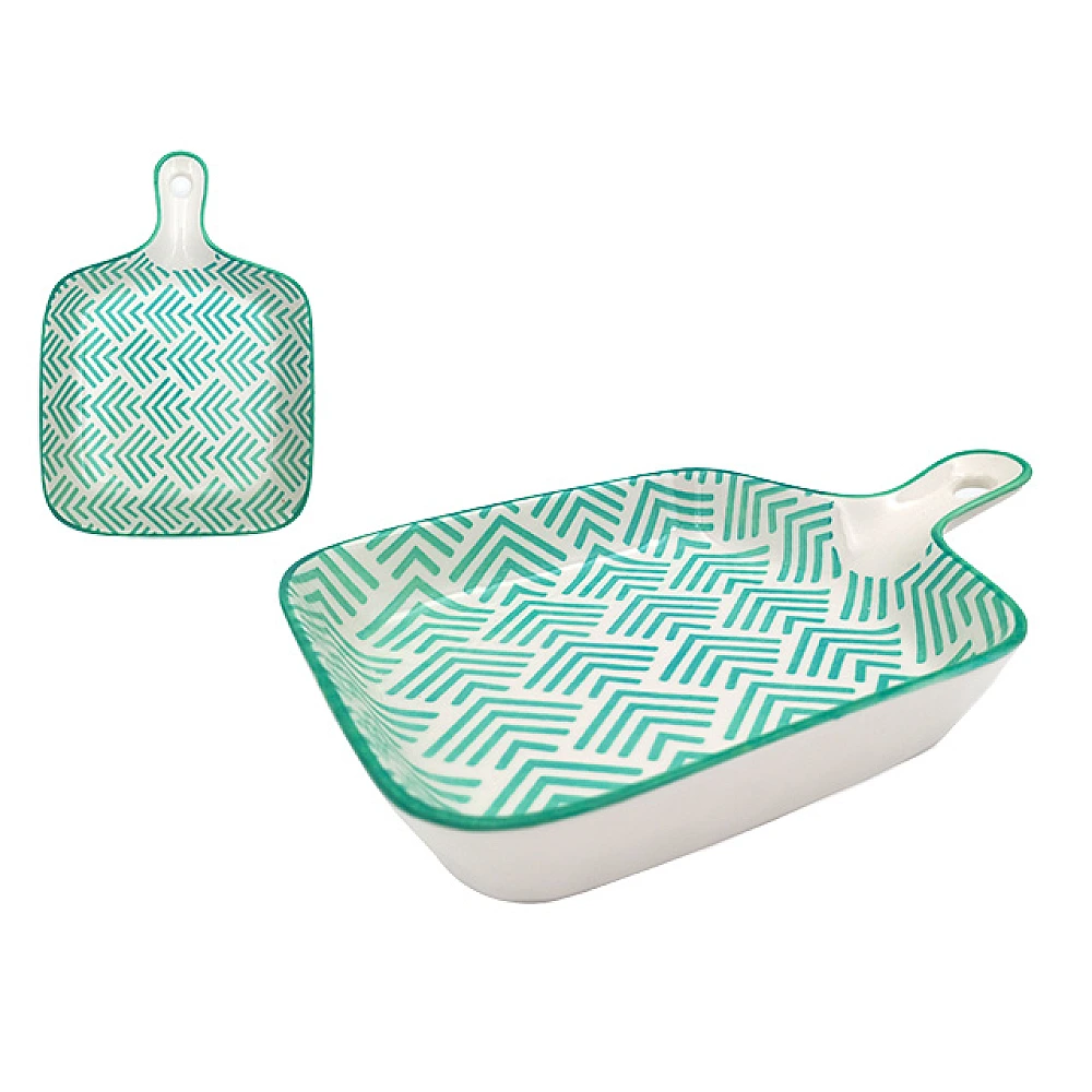 Vas pentru copt cu maner Portata Happines 22X15.6cm, ceramica