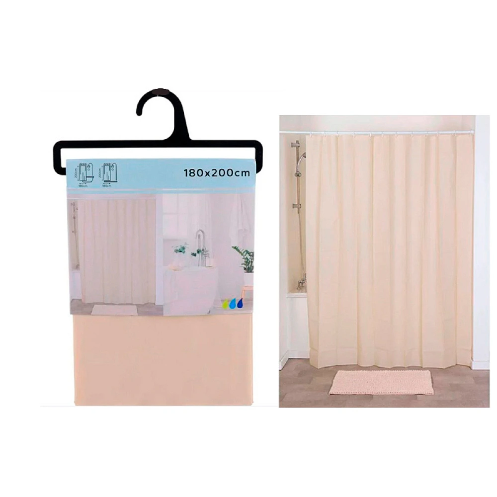 Perdea pentru dus 180X200 cm Tendance, poliester, bej