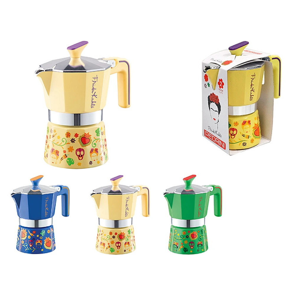 Cafetierа pentru 2 cаni Pedrini Frida Kahlo, din aluminiu, 3 culori