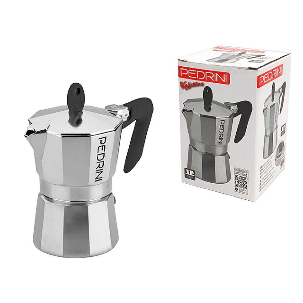 Cafetierа pentru 1 ceașcă Pedrini, din aluminiu