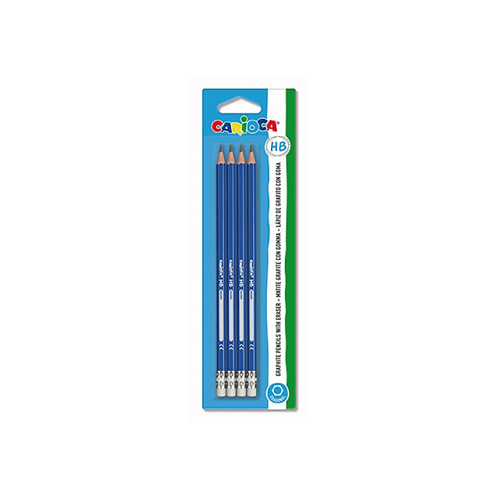 Set creioane simple 4 buc HB Carioca cu radiera
