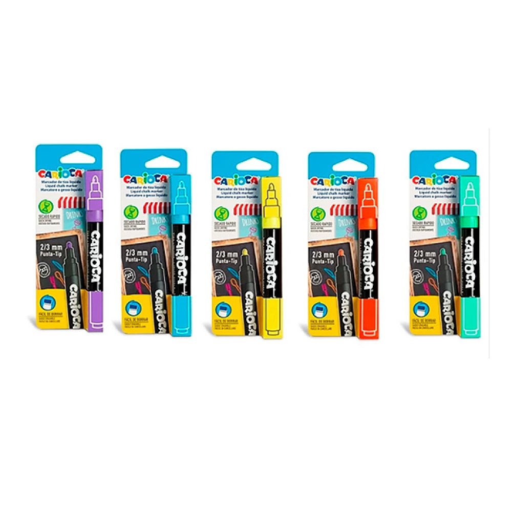 Marker pe baza de apa Carioca Chalk 1buc, culoare in sortiment, blister