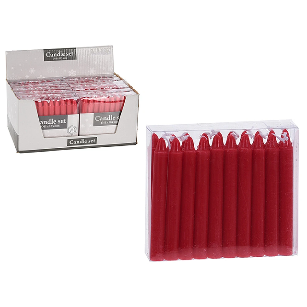 Set lumanari 20buc H10.5cm rosie