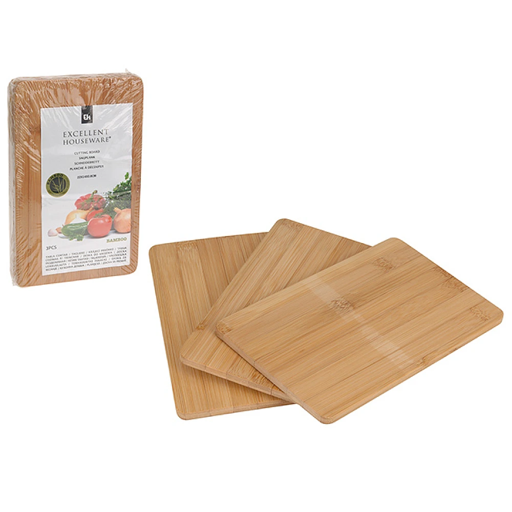 Set tocator din bambus EH 3buc, 22X14cm