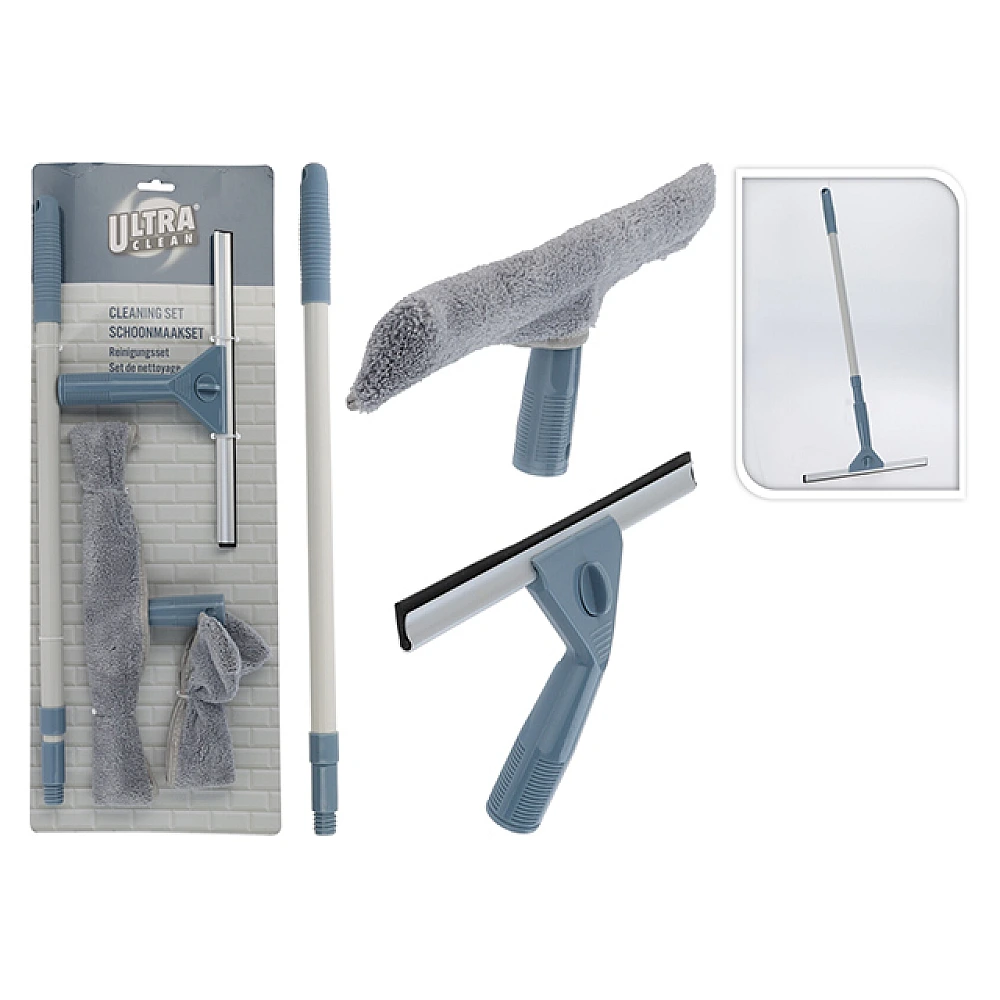 Ștergător și mop pentru geamuri Ultra Clean, cu maner