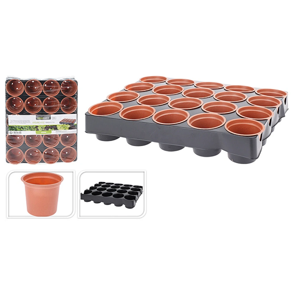 Tava pentru rasada cu ghivece 20 buc, 29.5X24.5X5cm