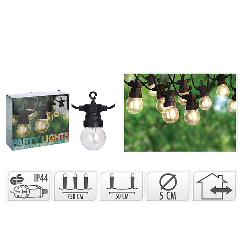 Ghirlanda luminoasa 20LED alb 12.5cm, G50, D5cm