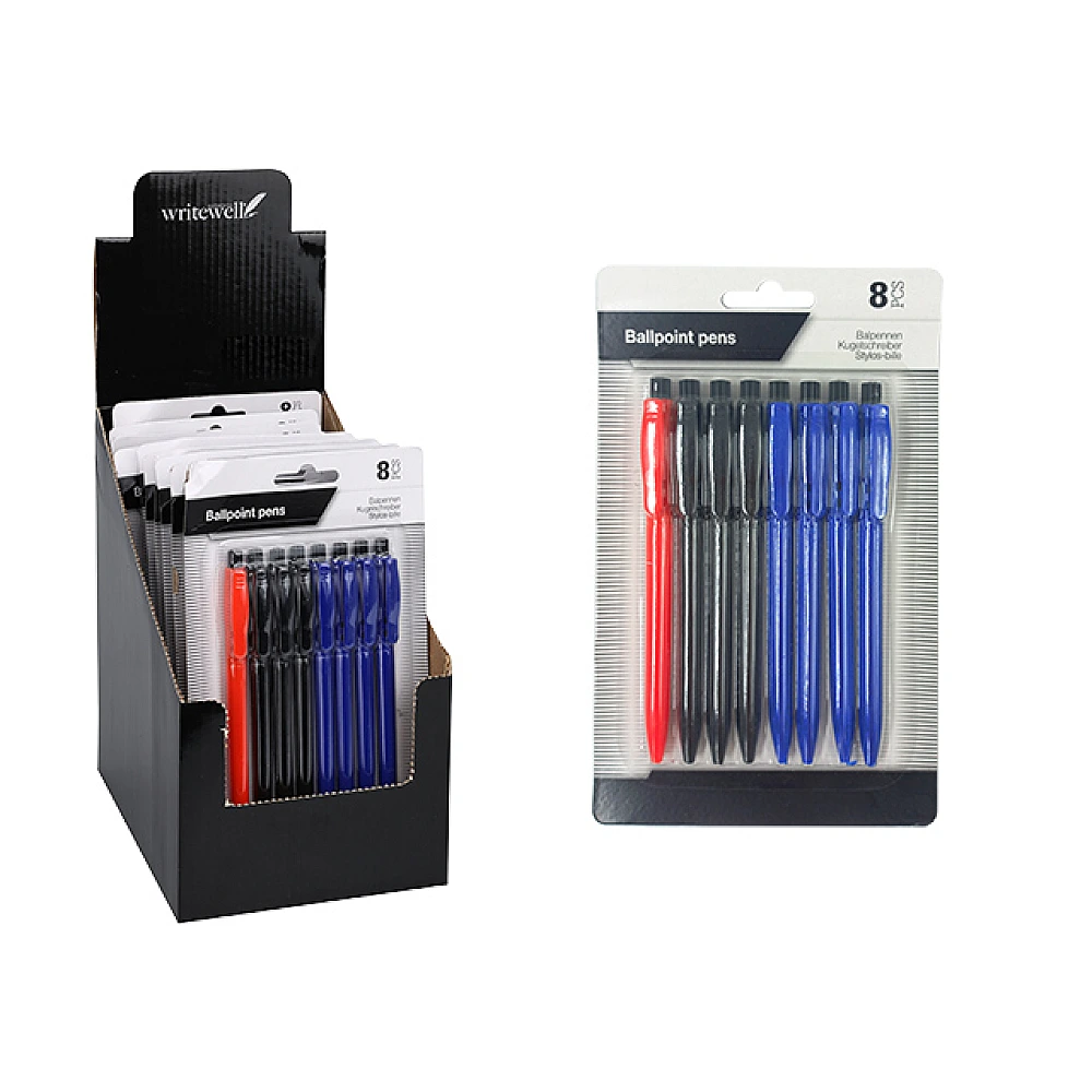 Set pixuri cu bila WriteWell 8buc, blister