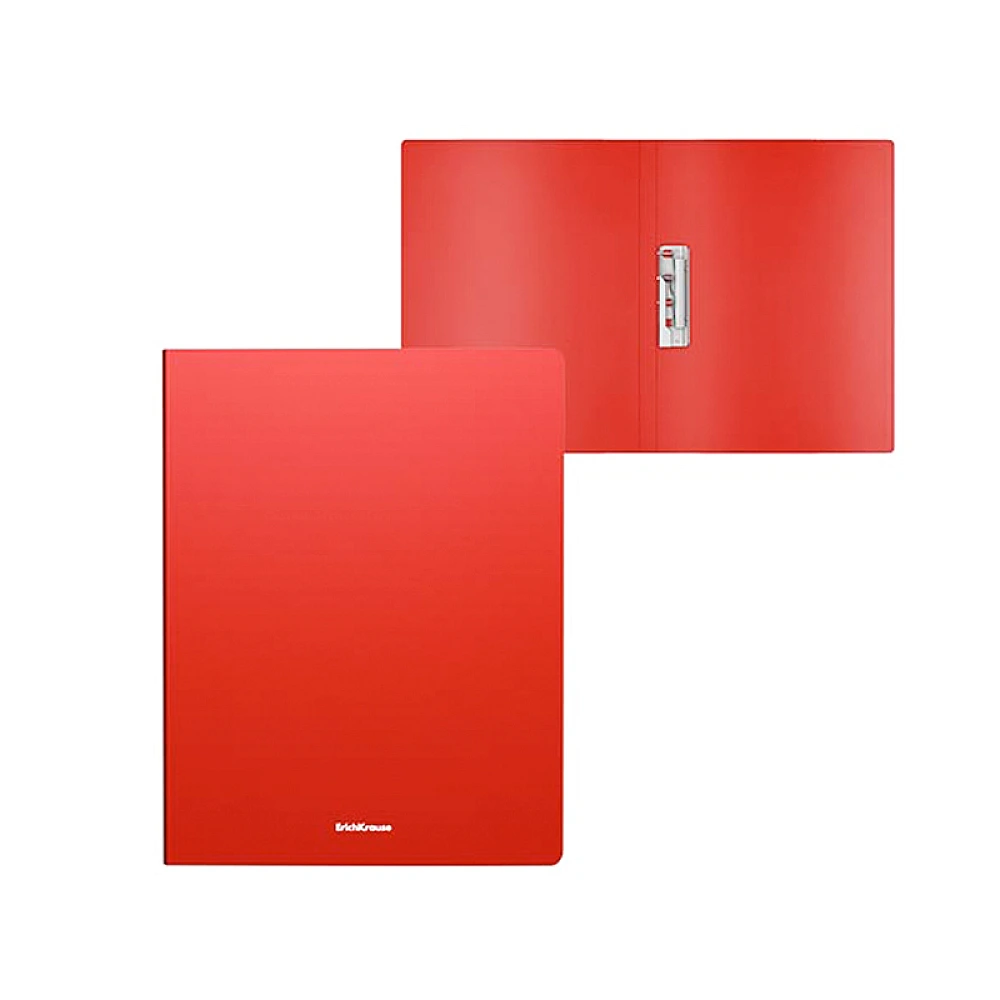 Mapa A4 cu clips ErichKrause Classic, plastic, rosu