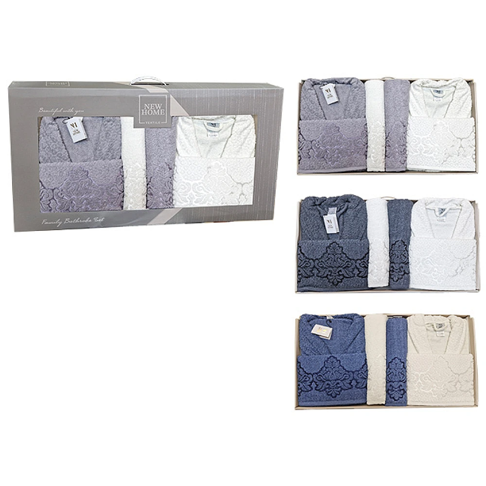 Set pentru baie NH Chupra: 2 halate, 2 prosoape 50X90+2buc 90X150cm