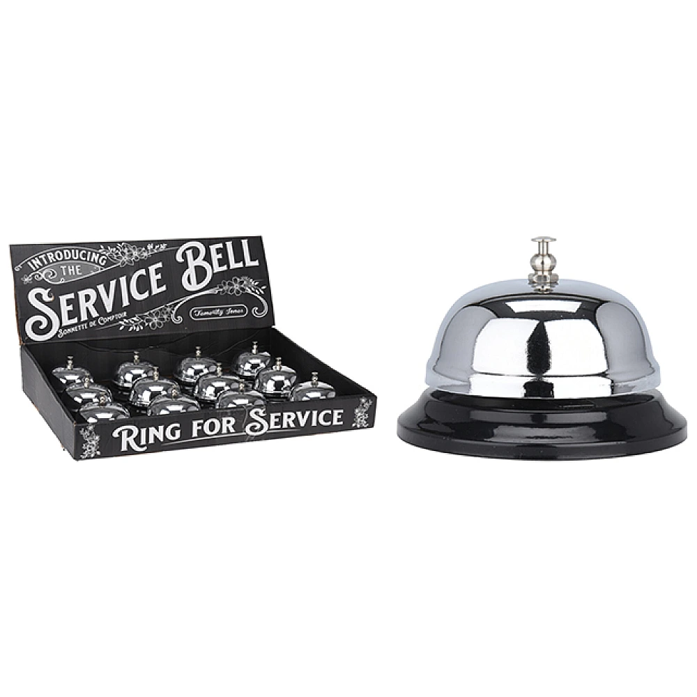 Sonerie metalica pentru Receptie Hotel 8X6cm, argintie