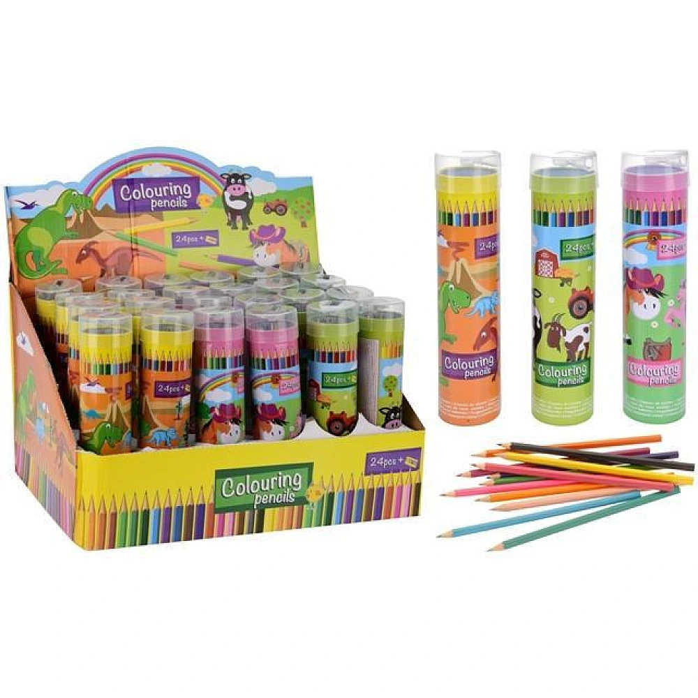 Set creioane colorate 24buc in penar cu ascutitoare