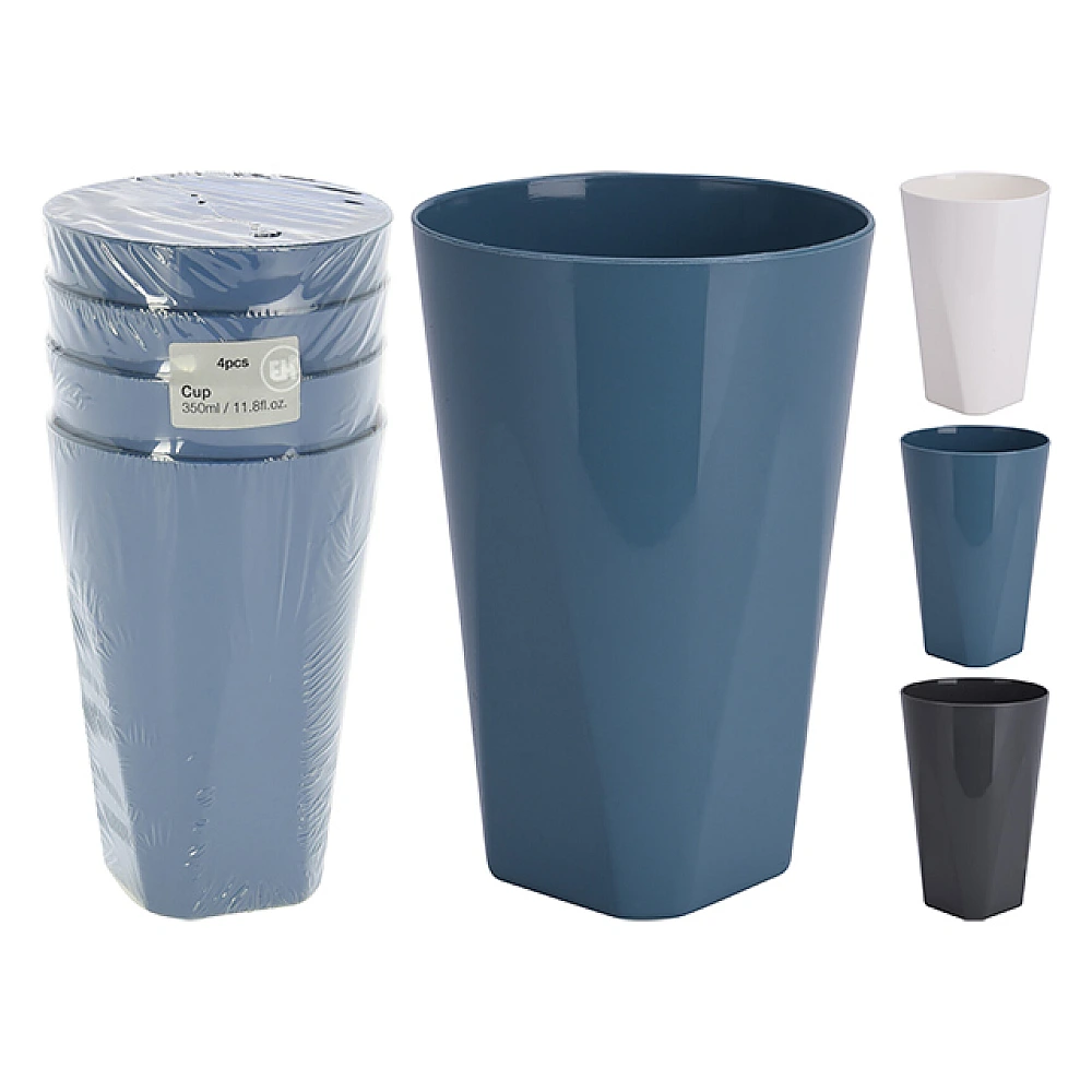 Set pahare EH 4buc 12cm, 0.35ml, din plastic