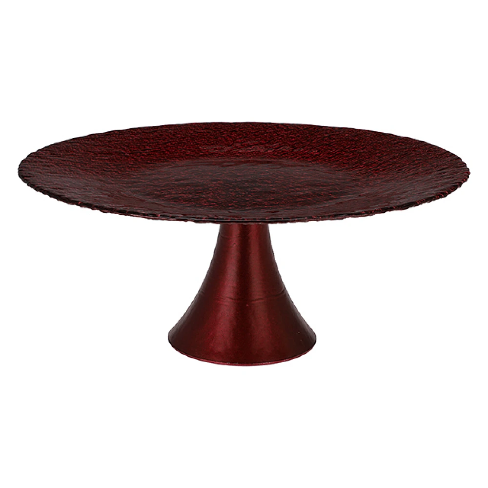 Suport pentru tort pe picior Embossed Drops D28cm, sticla