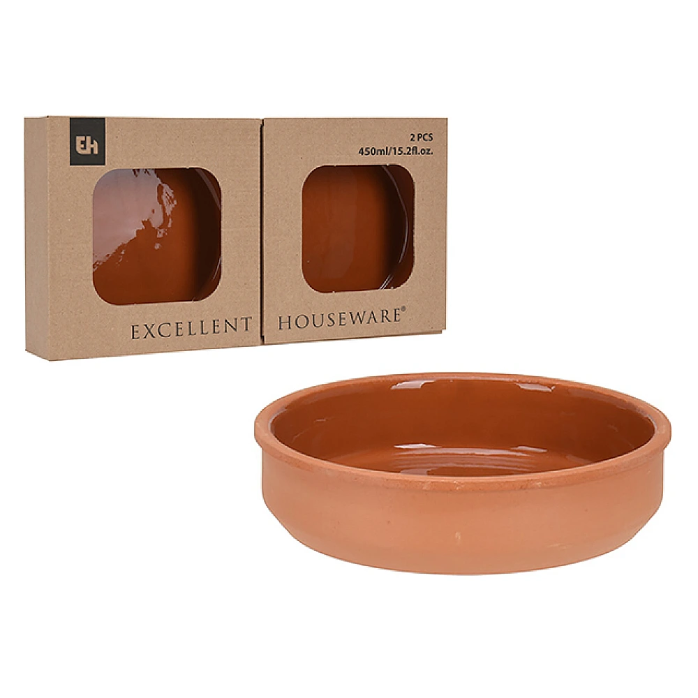 Set vase pentru copt/servire EH 2buc 0.45l, D15cm, ceramica