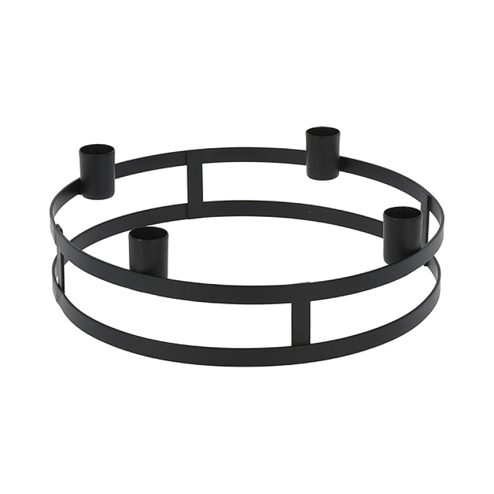Sfesnic de metal pentru 4 lumanari D25cm, negru