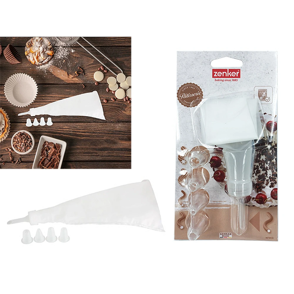 Sac pentru patiserie Zenker 30cm si 4 forme